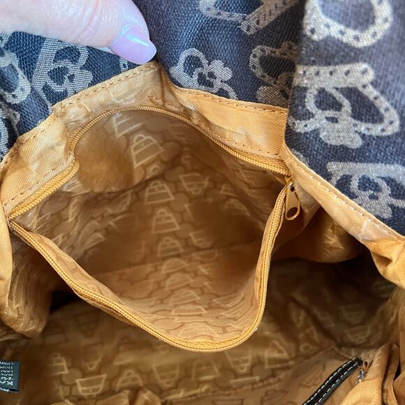 Kathy Van Zeeland Brown Crown Pattern Shoulder Bag - Picture 10 of 12